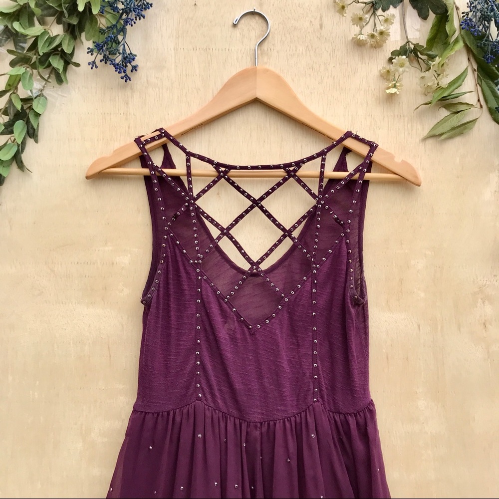 Free People Beaded Strappy Back Tank Top